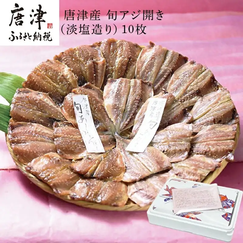唐津産 旬アジ開き（淡塩造り）10枚 旬アジ醤油みりん干し 10枚 計20枚入りセット 干物 ひもの セット 酒の肴 カルシウム