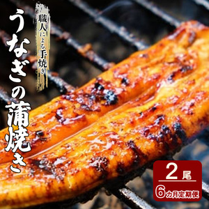 定期便 6回 うなぎ 職人による手焼き うなぎの蒲焼き 定期便(2尾×6ヵ月) ウナギ