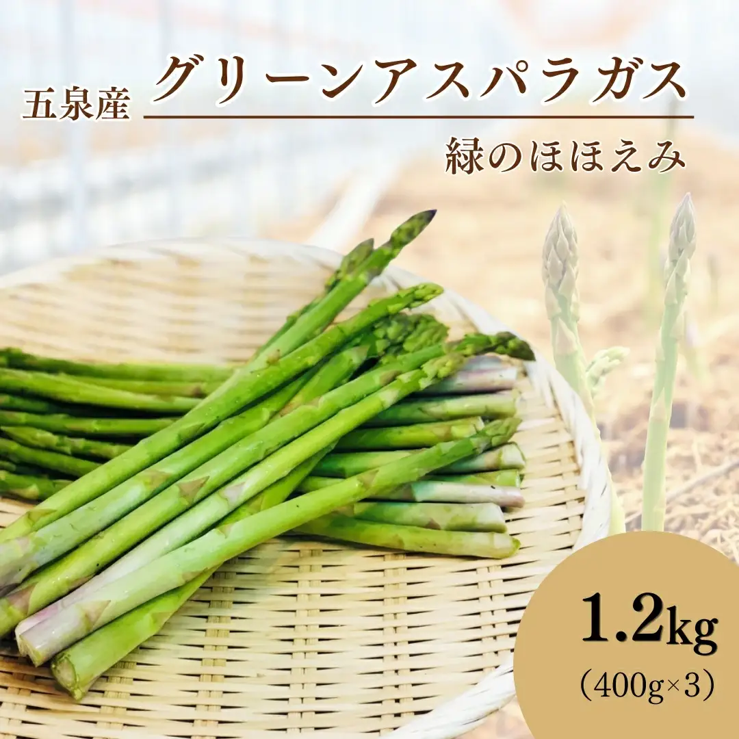 五泉産 グリーンアスパラガス 1.2g (400g×3)