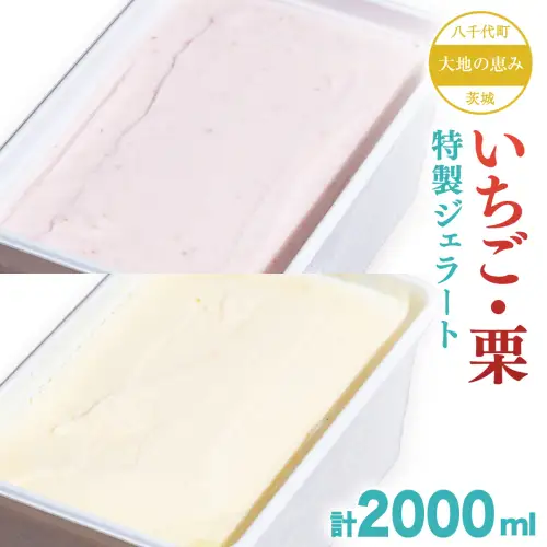 茨城県産 大地の恵み 特製 ジェラート いちご 栗 各2000ml