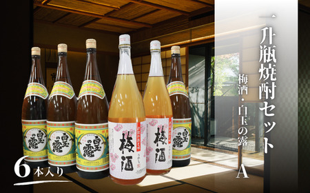 No.4079-1　白玉の露・梅酒（一升瓶）６本セットA