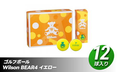ゴルフボール Wilson BEAR4（イエロー) 12球入り ゴルフボール