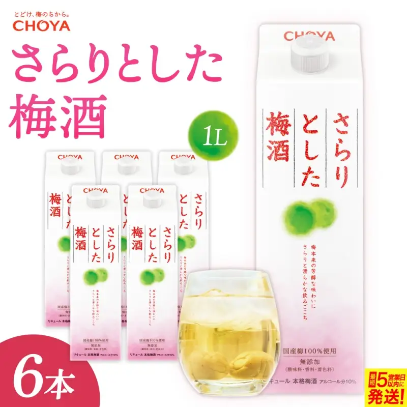 チョーヤさらりとした梅酒 1L×6本【igge0005】