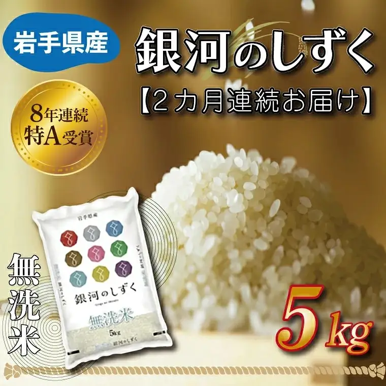【定期便 2ヶ月】無洗米 令和7年産 銀河のしずく 5kg AE161 無洗