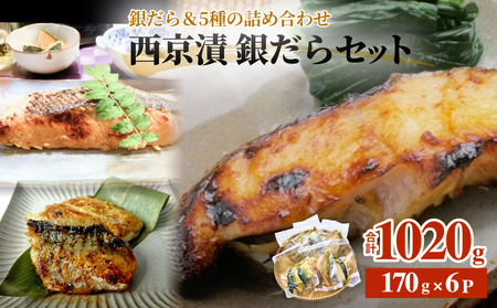 西京漬け 6種 詰め合わせ 1.02kg 西京漬 銀だら セット
