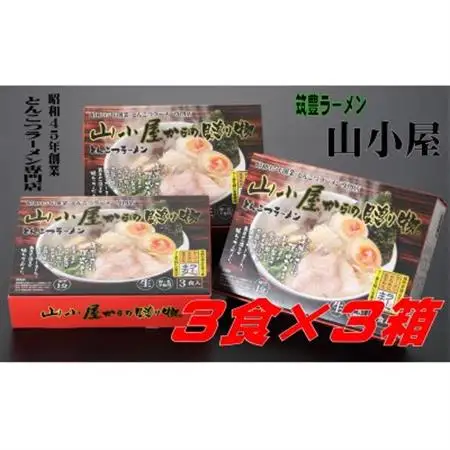 昭和45年創業 とんこつラーメン専門店 山小屋からの贈り物3箱(大牟田市)_麺 ラーメン  らーめん 拉麺_【1523390】