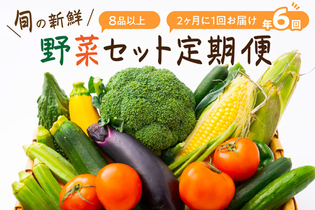 【8056-1】【定期便】旬の新鮮野菜セットたっぷり8種以上　6か月