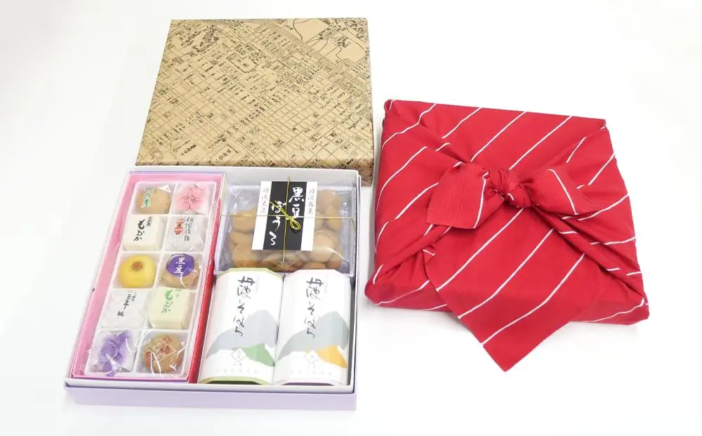 【伊勢源六たちばなや】きれいどころ 詰合せ 「京風呂敷・コトノワ レッド」