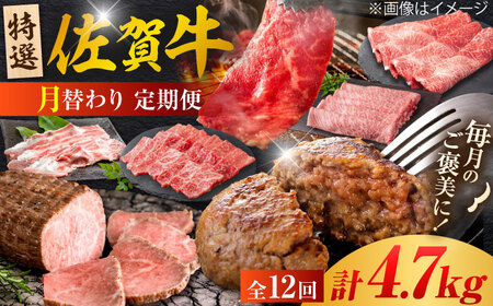 【全12回定期便】＜20万コース＞特選佐賀牛 月替わりバラエティパック 計4.7kg[FCV004]