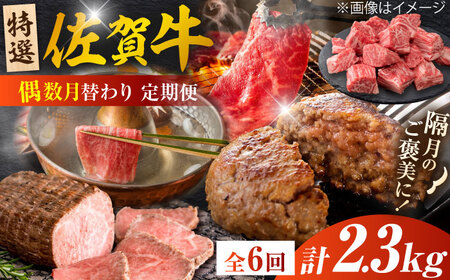 【全6回定期便/偶数月発送】＜10万コース＞特選佐賀牛 月替わりバラエティパック 計2.3kg[FCV007]