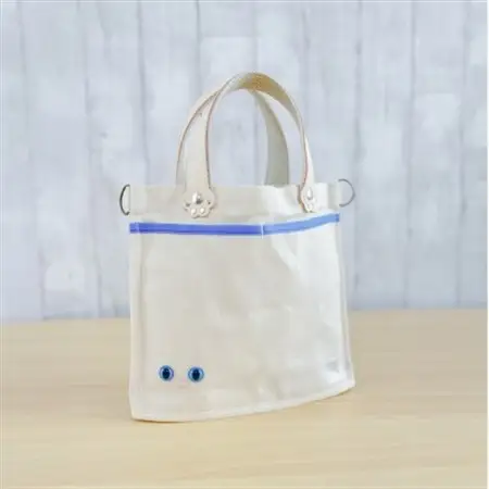 【猫目バッグ】わたし猫・帆布トートバッグ(小)/ブルー_装飾品・工芸品 トートバッグ・ショルダーバッグ 鞄・バッグ かばん カバン_【1544150】