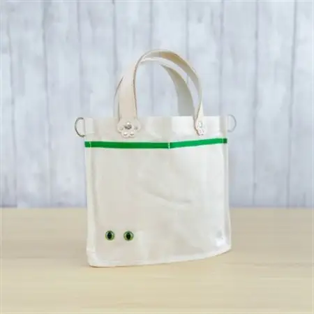【猫目バッグ】わたし猫・帆布トートバッグ(小)/グリーン_装飾品・工芸品 トートバッグ・ショルダーバッグ 鞄・バッグ かばん カバン_【1545619】
