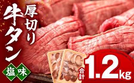 牛タン 厚切り 牛タン[1.2kg 塩味 600g×2P]