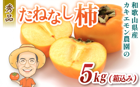 柿 カキエモン農園のたねなし柿 約5kg 20個前後 【2026年9月下旬～11月上旬頃順次発送】【BX002-kkem002A】