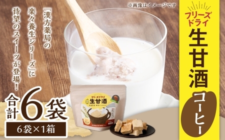 フリーズドライ 生甘酒 コーヒー 6袋セット ／ 珈琲 キューブ 新感覚 スイーツ お菓子 スナック菓子 大人のおやつ アルコールゼロ グルテンフリー ヴィーガン対応 長崎県 長崎市