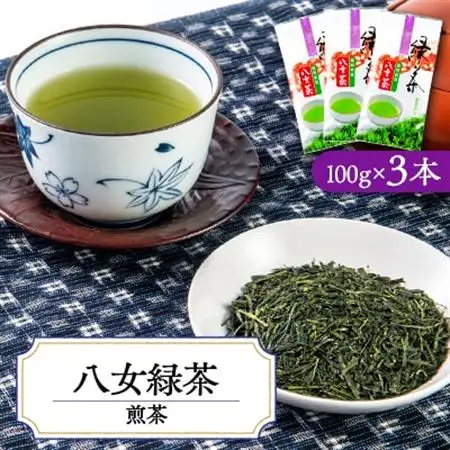 やすらぎの味!八女緑茶(煎茶)100g×3_飲料・ドリンク 八女茶 茶 日本茶_【1549059】