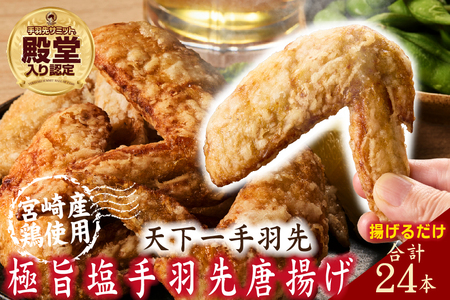 【手羽先サミット殿堂入り！】極旨塩 手羽先 唐揚げ 24本（国産 鶏肉 手羽 手羽先 唐揚げ 塩 味付き 限定 冷凍）