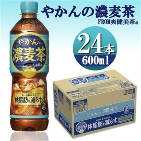 爽健美茶やかんの濃麦茶600mlPET×24本_飲料・ドリンク 飲料 茶 _【1551255】