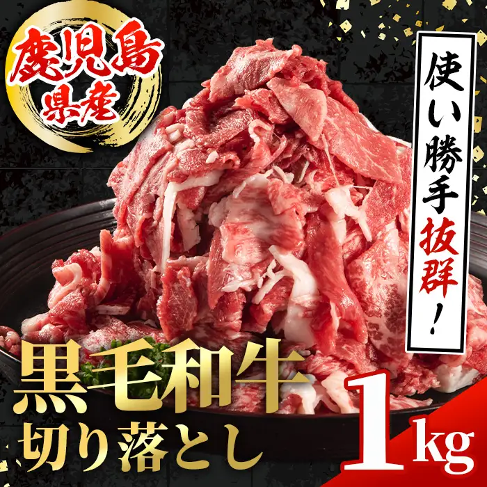 i1000 鹿児島県産 黒毛和牛 切り落とし (計1kg・500g×2パック) 国産 九州産 鹿児島産 黒毛和牛 牛肉 国産牛 切り落とし 切落し 小分け 冷凍配送 【スターゼン】