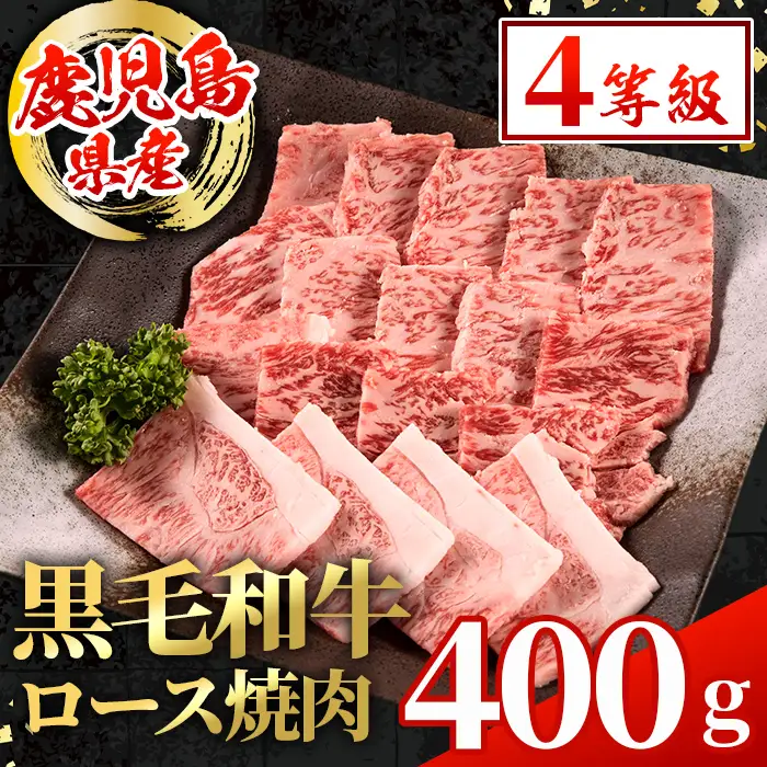 i1001 鹿児島県産 黒毛和牛 ロース焼肉用  (計400g) 国産 九州産 鹿児島産 黒毛和牛 牛肉 国産牛 ロース 焼肉 焼き肉 BBQ ロース肉 冷凍配送 【スターゼン】