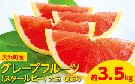 美浜町産グレープフルーツ（スタールビー）大玉 傷あり 約3.5kg　※2026年4月下旬～8月上旬頃に順次発送予定