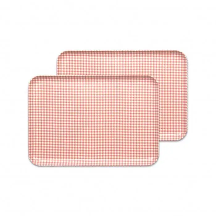 【ピンク2枚組】ST ランチョン トレー M 33cm チェック タツクラフト 【Tk72】