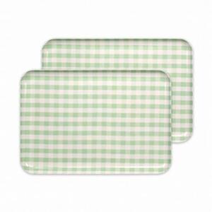 【グリーン2枚組】ST ランチョン トレー L 39cm ミルキー チェック タツクラフト 【Tk100】