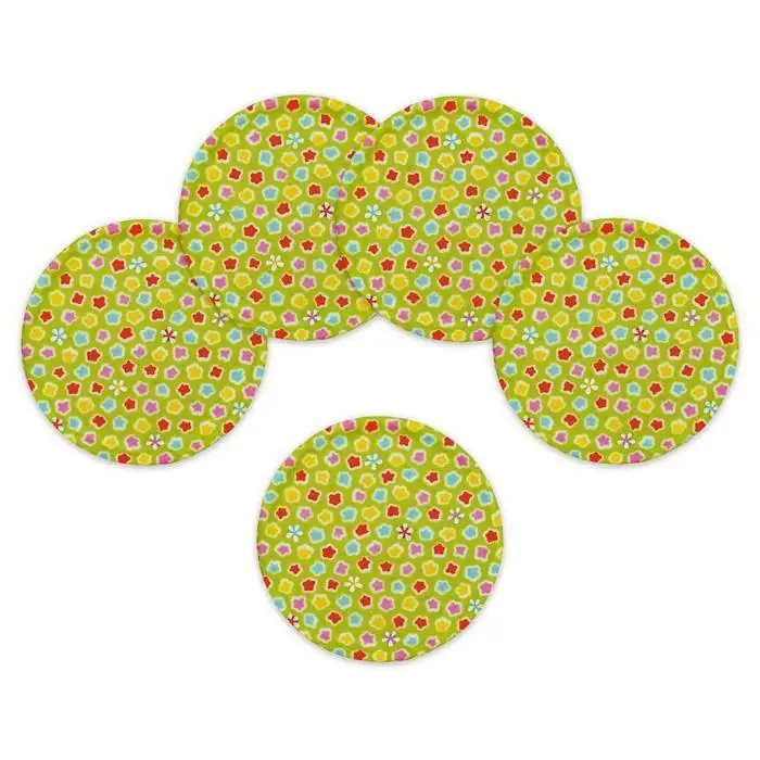 タツクラフト 友禅和紙コースター 5枚セット 桜 金平糖 緑 【Tk344】