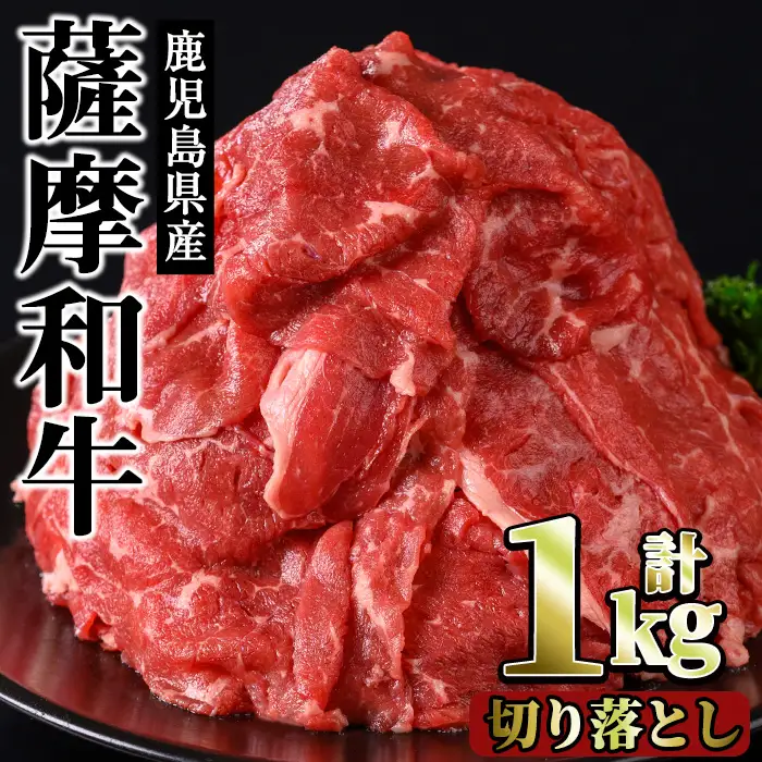 No.1142-B 薩摩和牛切り落とし(計1kg・500g×2P) 国産 九州産 牛肉 和牛 薩摩和牛 赤身 焼き肉 焼肉 期間限定 切り落とし 切り落し 切落し 冷凍【さつま屋産業】