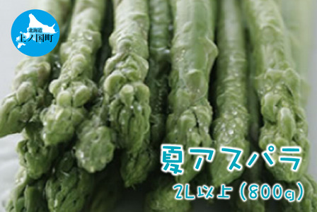 【2026年夏発送】刀祢農園の朝採り夏アスパラ　2L以上（800g）　朝採れ　農家直送　新鮮　グリーンアスパラ　夏野菜　旬野菜　シャキシャキ　とれたて　北海道産