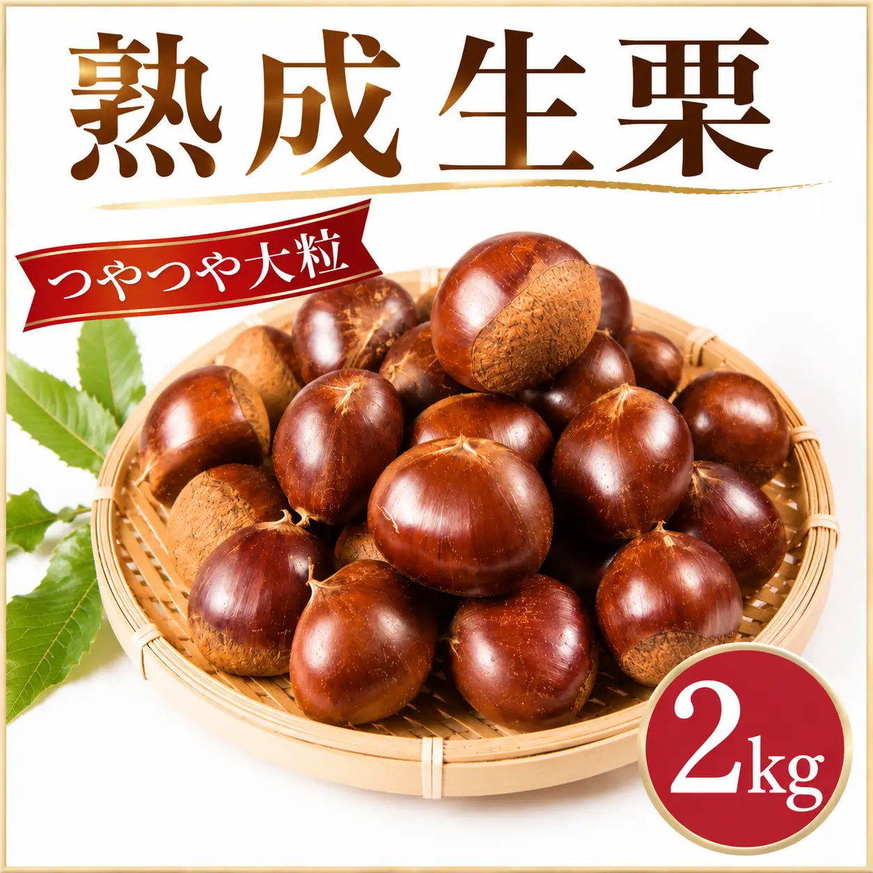 つやつや 大粒 熟成 生栗 約2kg (3Lサイズ) 【 谷口農場 】 