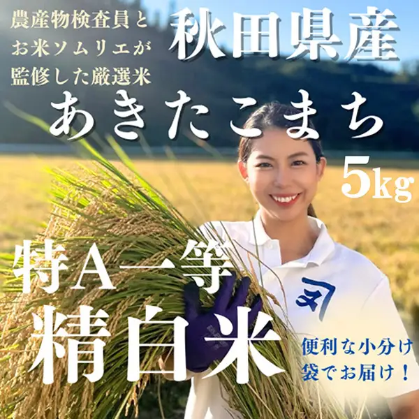 【米農家直送】令和7年産 特Aランク 厳選 秋田県産 あきたこまち 白米 5kg 精米 お米【(株)鈴木又五郎商店】[B6-2301]