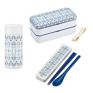 お弁当箱 3点セット 【天平文様ランチボックス濃青セット】 マグボトル スケーター お弁当箱 18-008