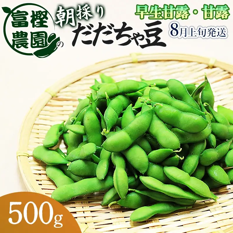【令和8年産先行予約】富樫農園の朝採りだだちゃ豆【8月上旬発送】500g 早生甘露・甘露　K-812