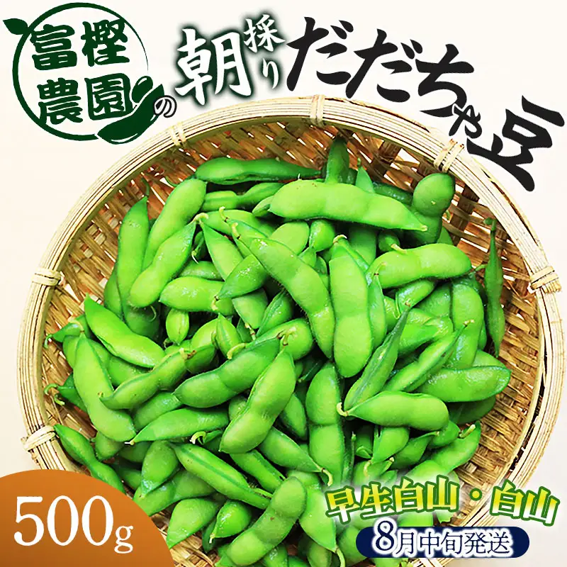 【令和8年産先行予約】 富樫農園の朝採りだだちゃ豆【8月中旬発送】500g　早生白山・白山　K-812