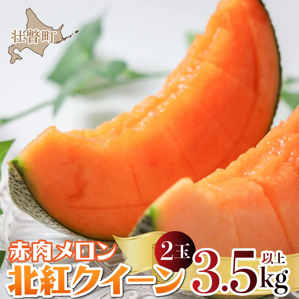 ＜2026年7月上旬よりお届け＞北海道壮瞥産 赤肉メロン「北紅クイーン」2玉入り約3.5kg以上 SBTP013