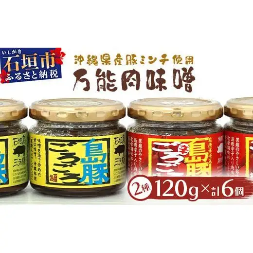 島豚ごろごろ 島唐辛子入り【ピリ辛】×3個・沖縄のおふくろの味×3個 　AD-2