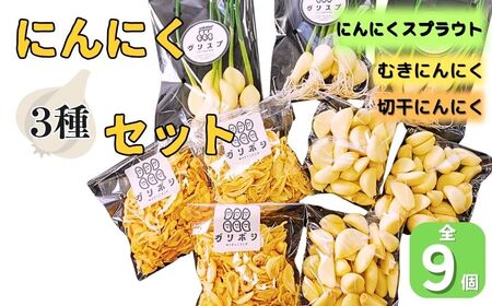 にんにくスプラウト・むきにんにく・切干にんにくの3種セット《30日以内に出荷予定(土日祝除く)》
