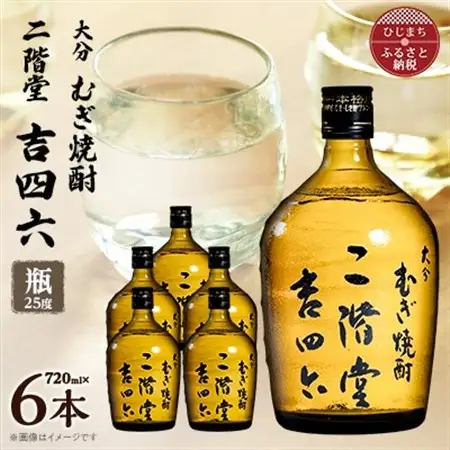 大分むぎ焼酎　二階堂吉四六瓶25度(720ml)6本セット_大分むぎ焼酎 二階堂 麦焼酎 焼酎 酒 酒セット 焼酎セット  まとめ買い  _【1550339】