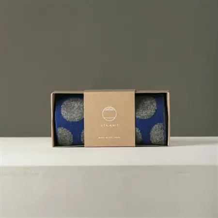 【 OTA KNIT 】ちくちくしないマフラー dot(ブルー × グレー)_装飾品・工芸品 マフラー・手袋 服飾小物 _【1554334】