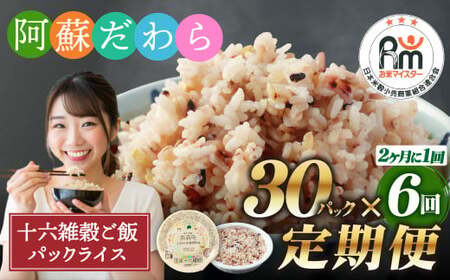 【定期便隔月6ヶ月】阿蘇だわら 十六雑穀ごはん パックライス 160g×30パック 十六雑穀 雑穀 ごはん 米  香り 甘み  国産 定期便 お米