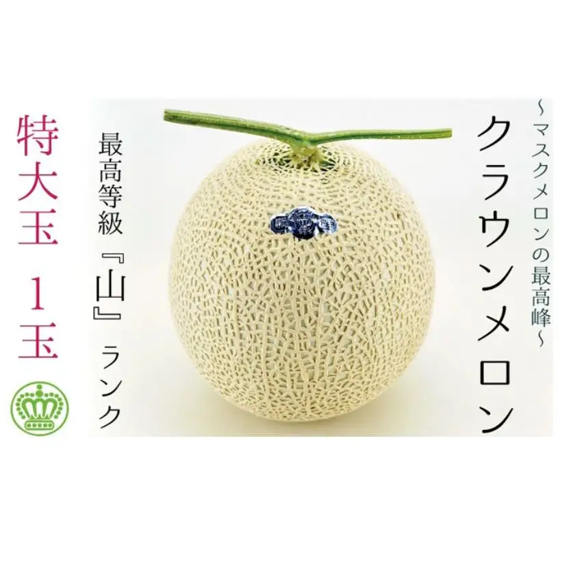 クラウンメロン（山級）特大玉  １玉　ギフト箱入り 
