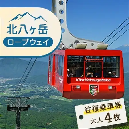 北八ヶ岳ロープウェイ往復乗車券(おとな) 4枚_旅行券・チケット  体験チケット _【1556158】