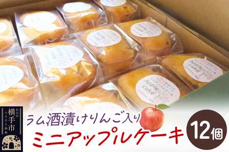 ラム酒漬けのりんごが入ったミニアップルケーキ 12個入り