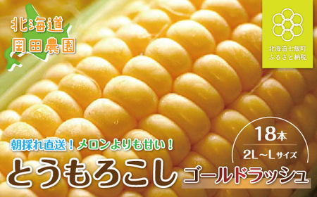 【令和8年発送先行予約】北海道七飯町産とうもろこし「ゴールドラッシュ」18本セット NAZ012