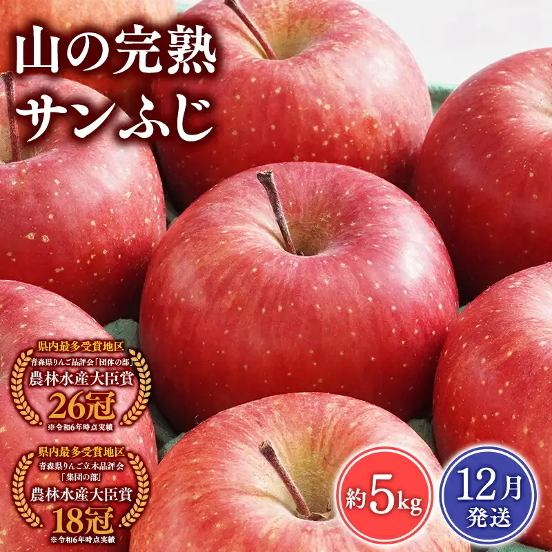 【レビューキャンペーン】≪2026年12月発送≫山の完熟サンふじ約5kg 【青森県 平川市 吹田りんご園】サンふじ ふじ りんご リンゴ アップル 果物 くだもの フルーツ 平川市産 完熟りんご [hi-0010-002]