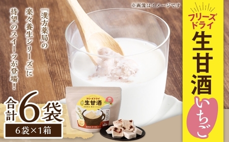 フリーズドライ 生甘酒 いちご 6袋セット ／ フリーズドライ 生甘酒 甘酒 詰合せ セット お菓子 菓子 長崎県 長崎市