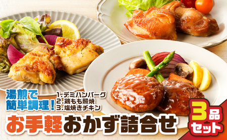 お手軽 おかず 詰合せ 3品 セット K219-005 肉 鶏肉 惣菜 総菜 冷凍 ハンバーグ