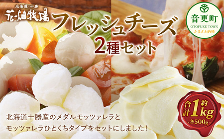 花畑牧場 フレッシュチーズ2種セット（メダルモッツァレラ 約500g＋モッツァレラひとくちタイプ 約500g）【A91】モッツァレラチーズ 北海道産