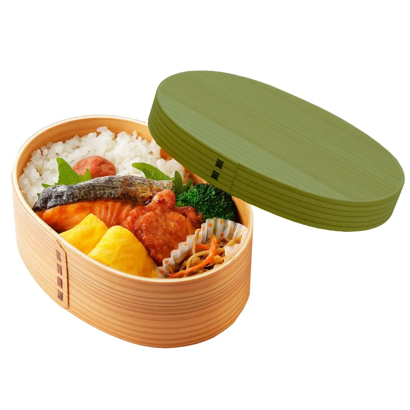 ［リーフグリーン］曲げわっぱ 弁当箱 一段 カラー 紀州漆器 伝統工芸［YS134］